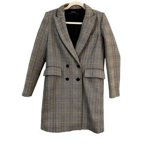 Zara Plaid Houndstooth Blazer Coat Size XS
